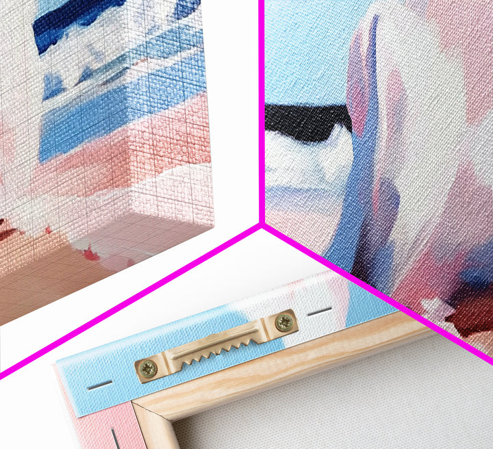 Crashing Waves, Ocean Seascape, Coastal Painting, Pastel Beach Decor, Minimalist Art, Nautical Wall Print, Living Room Art, Canvas Print