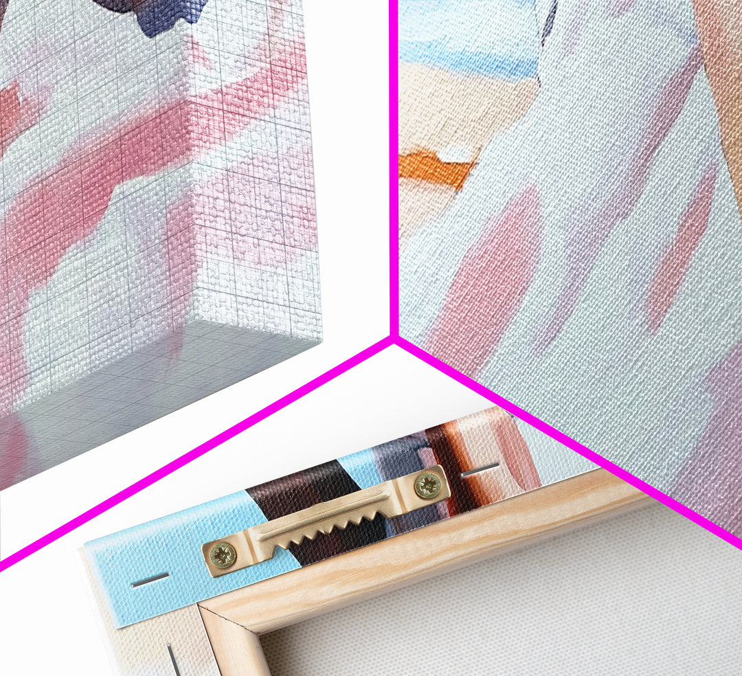 Desert Dress, Sunset Art, Pastel Landscape, Framed Canvas Print, Soft Aesthetic, Minimalist Wall Art, Elegant Home Decor, Bedroom Art