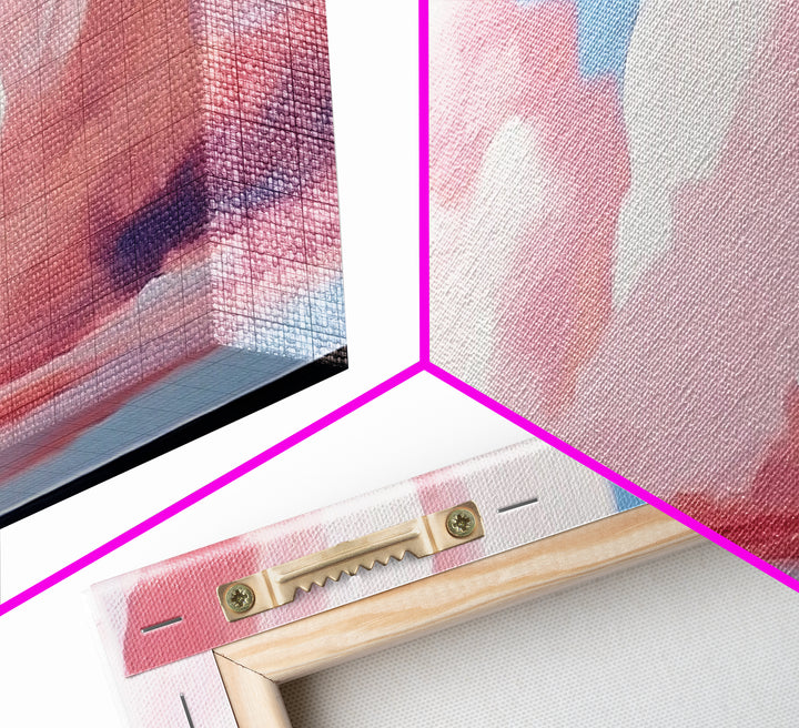 Blush Clouds, Sky Painting, Soft Aesthetic, Framed Canvas Print, Modern Landscape, Living Room Wall Art, Minimalist Abstract Art