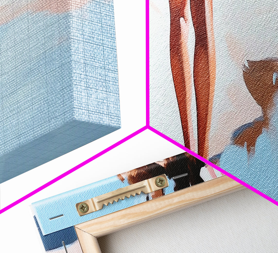 Romantic Reflection, Sand and Sea, Dreamy Pastels, Framed Canvas Print, Coastal Art, Beach House Decor, Serene Aesthetic Painting