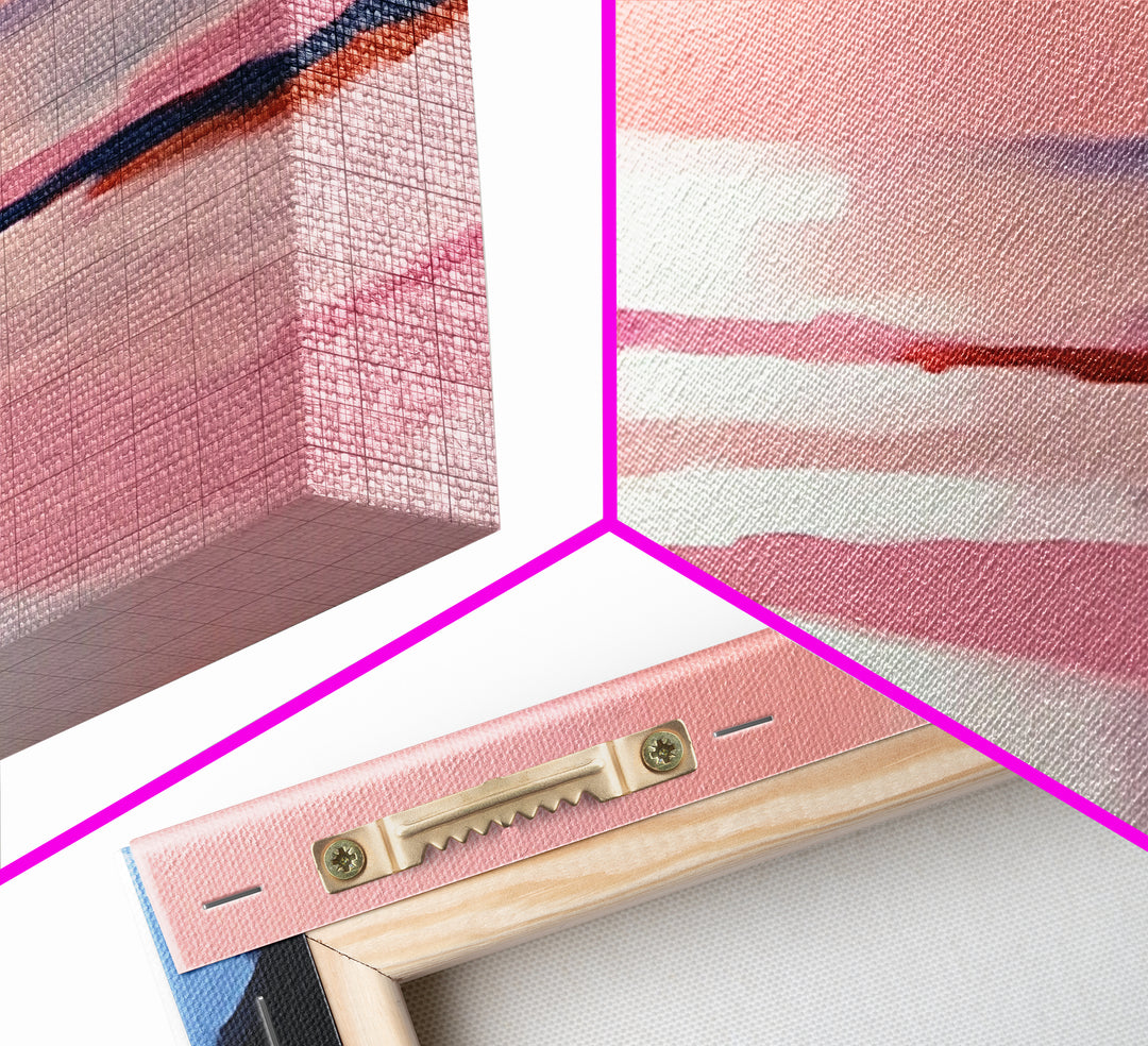 Blush Sky, Ocean Reflection, Pastel Landscape, Coastal Serenity, Canvas Print, Bedroom Wall Art, Modern Impressionist, Gift Idea