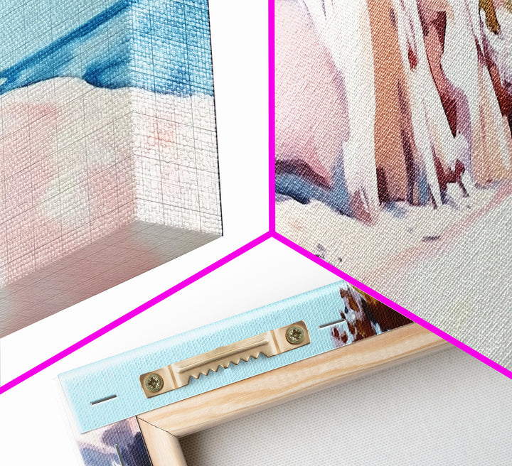 Cliffside Walk, Coastal Landscape Art, Peaceful Beach Scene, Nature Painting, Seaside Decor, Framed Canvas Print, Living Room Wall Art