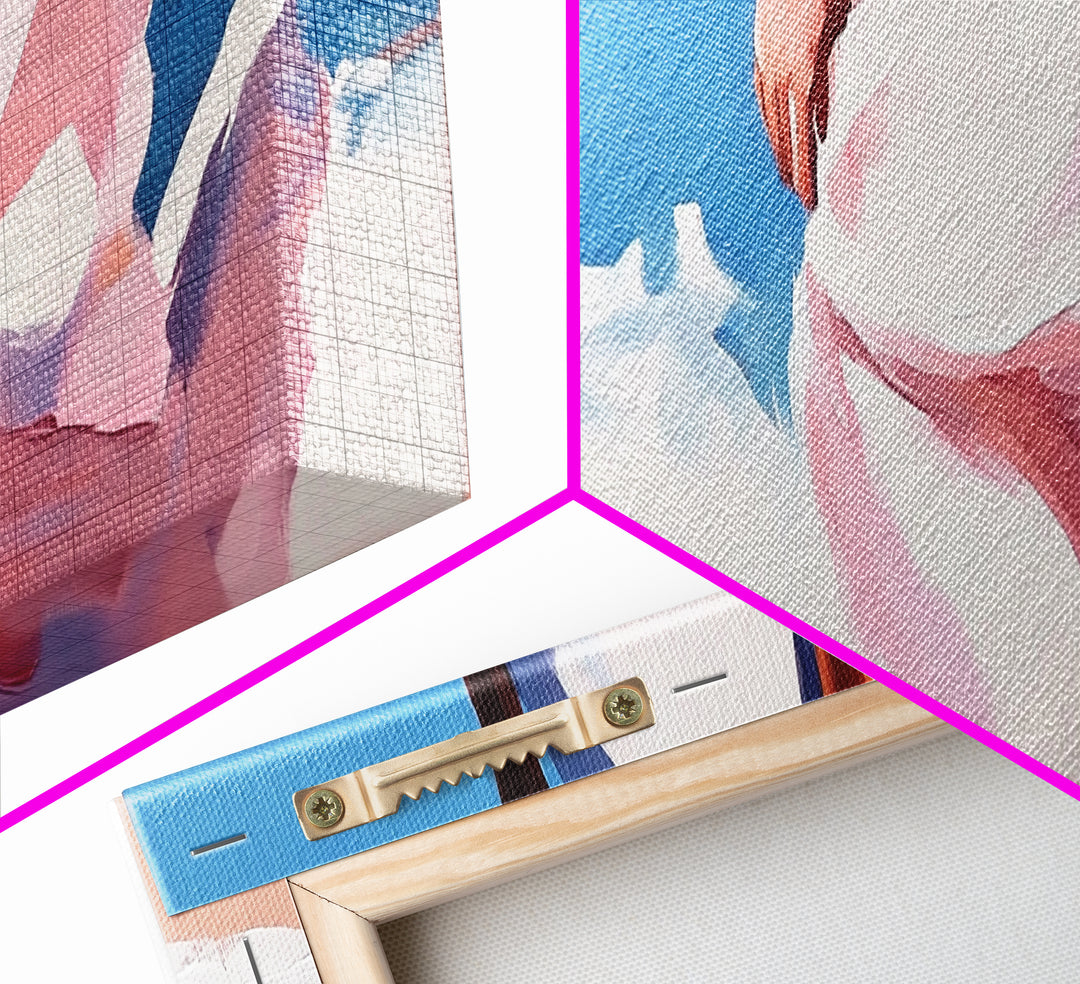 Ocean Breeze, Woman on Beach, Coastal Aesthetic, Framed Canvas Print, Minimalist Art, Boho Wall Decor, Bedroom Wall Artwork