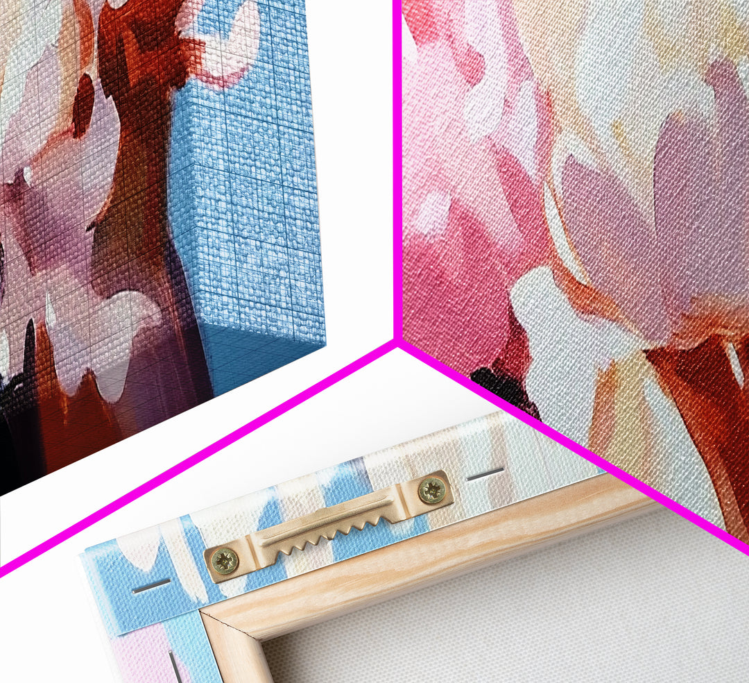 Blooming Peonies, Soft Floral Art, Pastel Wall Decor, Framed Canvas Print, Romantic Aesthetic, Bedroom Wall Art, Feminine Style