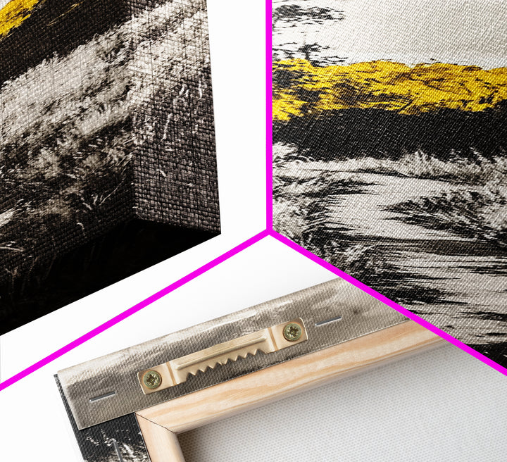 Autumn Trail, Golden Trees, Rustic Nature, Framed Canvas Print, Fall Wall Art, Country Home Decor, Warm Landscape Painting, Bedroom Art