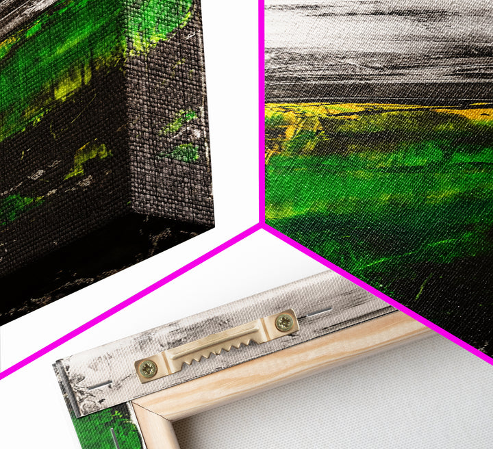 Abstract Meadow, Green Fields, Contemporary Landscape, Nature Inspired Art, Textured Painting, Rustic Wall Decor, Canvas Print