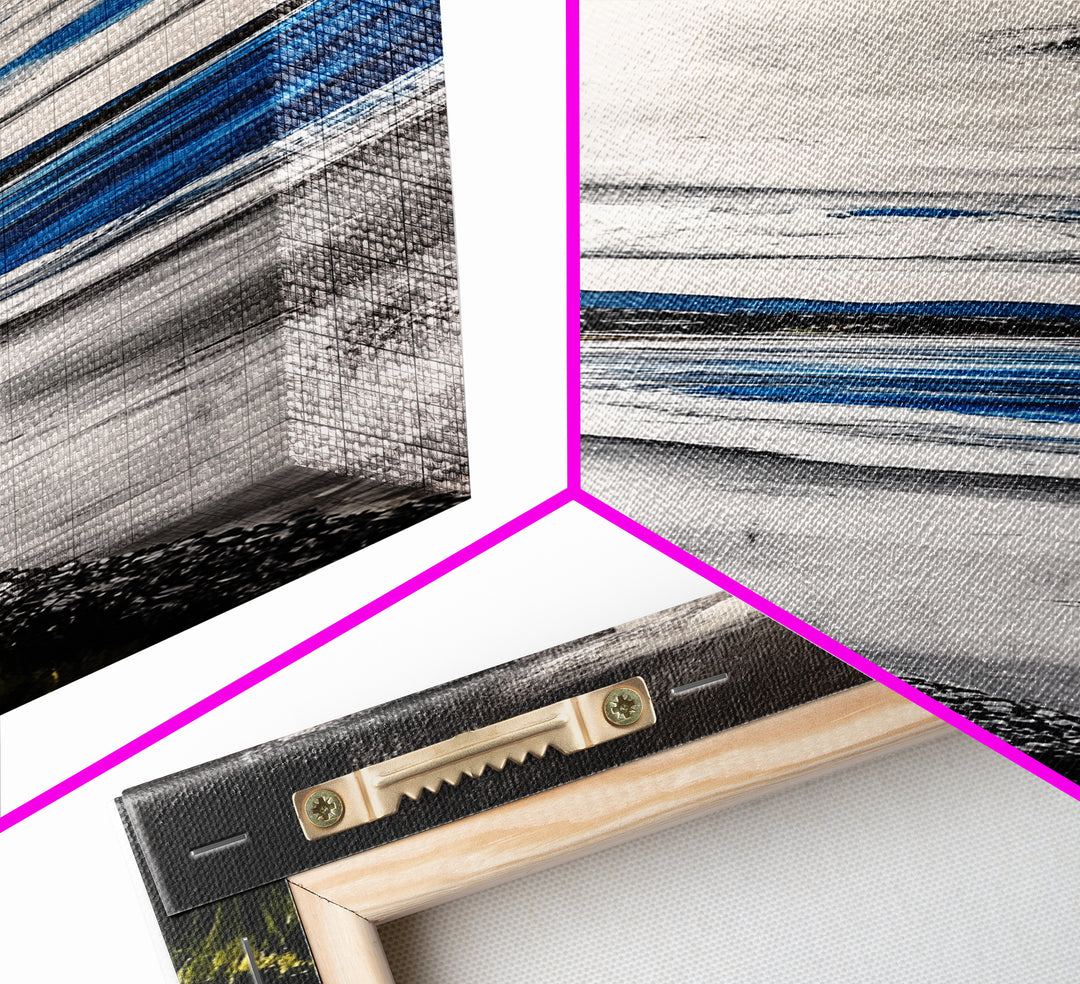 Blue Ocean Wave, Coastal Beach Scene, Nautical Seascape, Modern Abstract Art, Living Room Wall Decor, Canvas Print