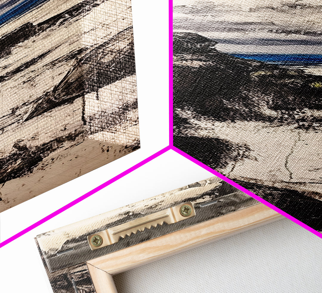 Coastal Cliff, Ocean Waves, Moody Seascape, Nautical Wall Art, Canvas Print, Beach House Decor, Modern Landscape, Living Room Art