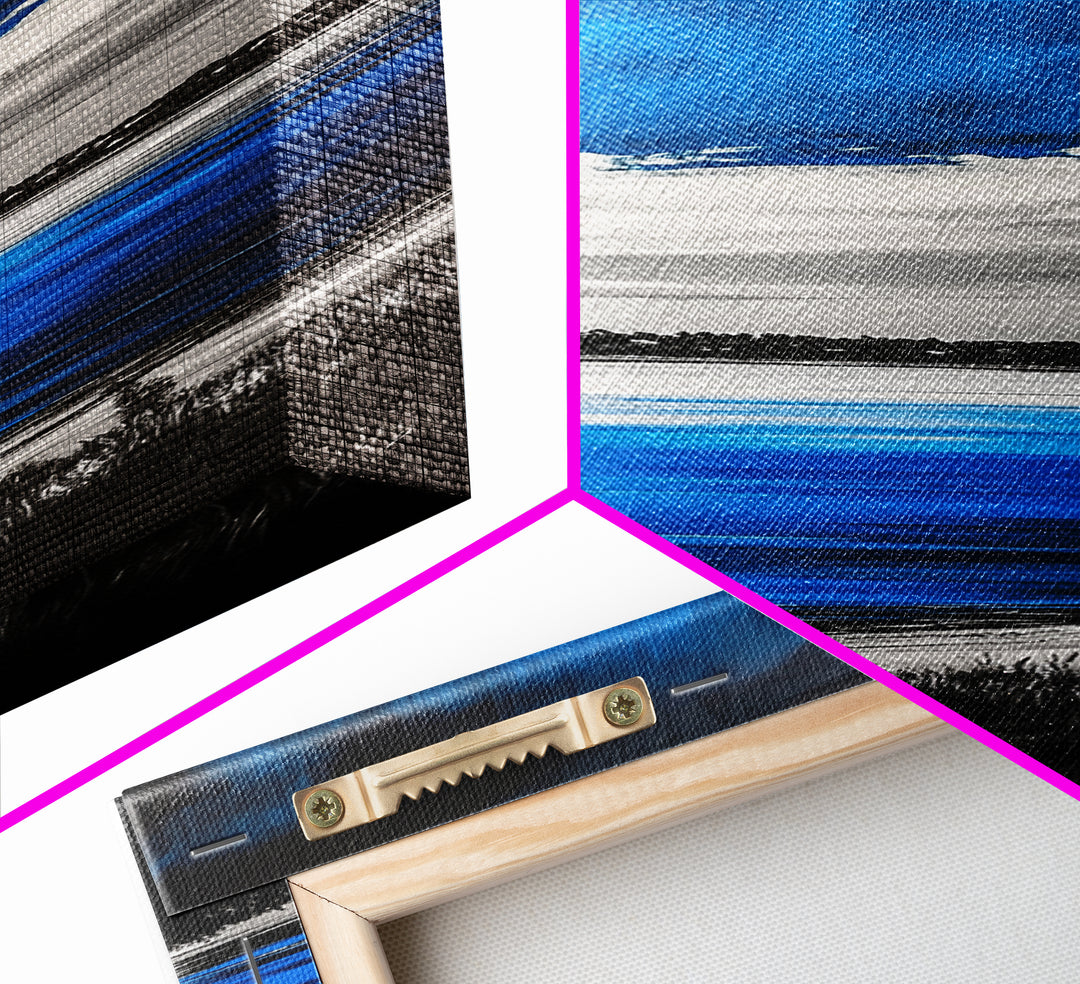 Blue Waters, Coastal Horizon, Minimalist Landscape, Modern Seascape, Canvas Print, Nautical Wall Art, Living Room Art, Office Decor