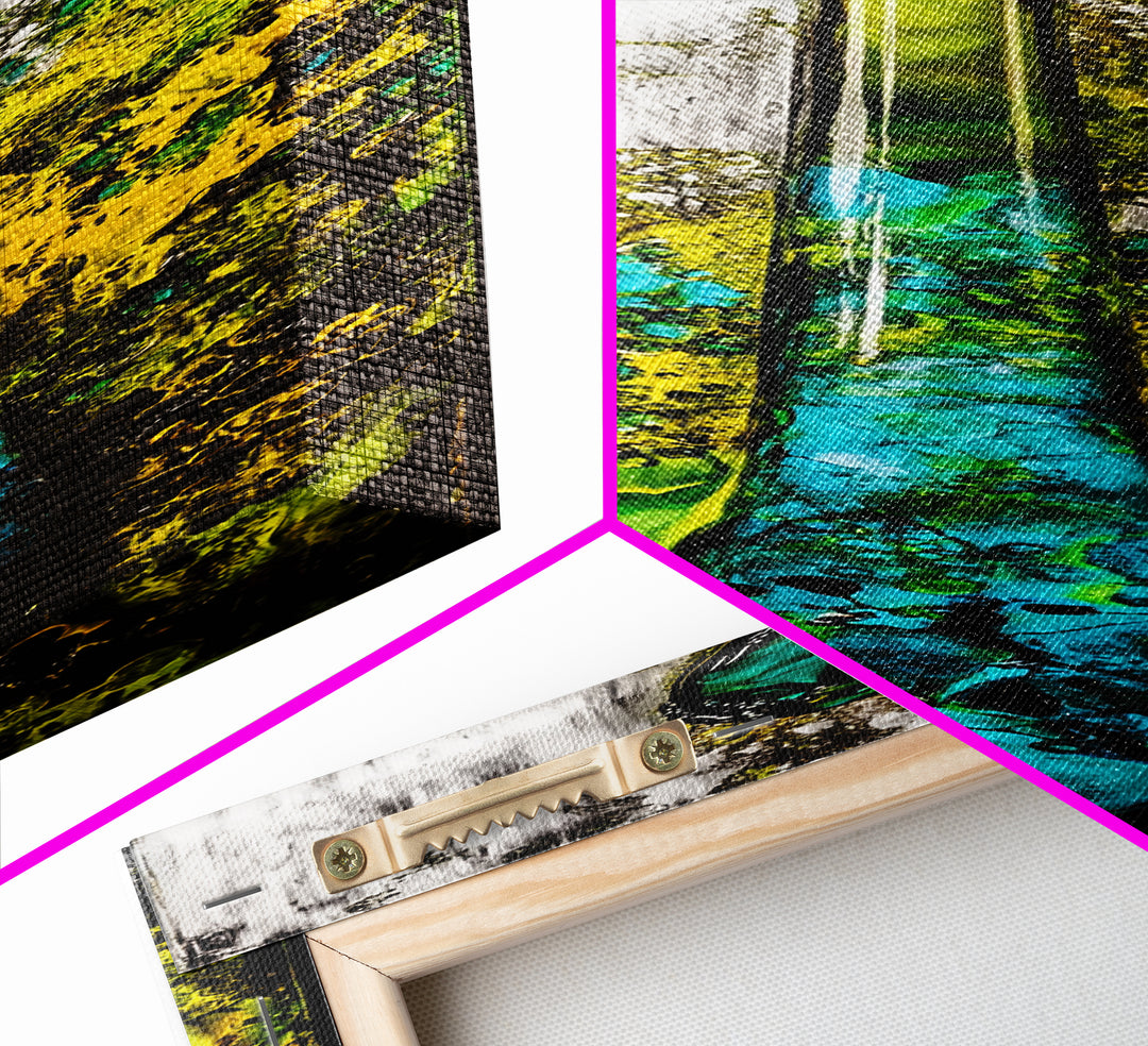 Abstract Glass Art, Fluid Painting Print, Green and Blue Modern Art, Contemporary Wall Decor, Unique Home Accent, Canvas Print