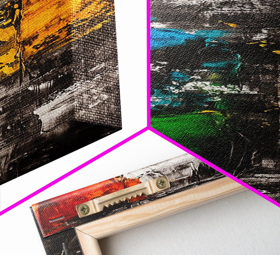 Color Block, Abstract Expressionist Art, Geometric Painting, Bold Textured Canvas, Vibrant Aesthetic, Statement Piece, Framed Canvas Print