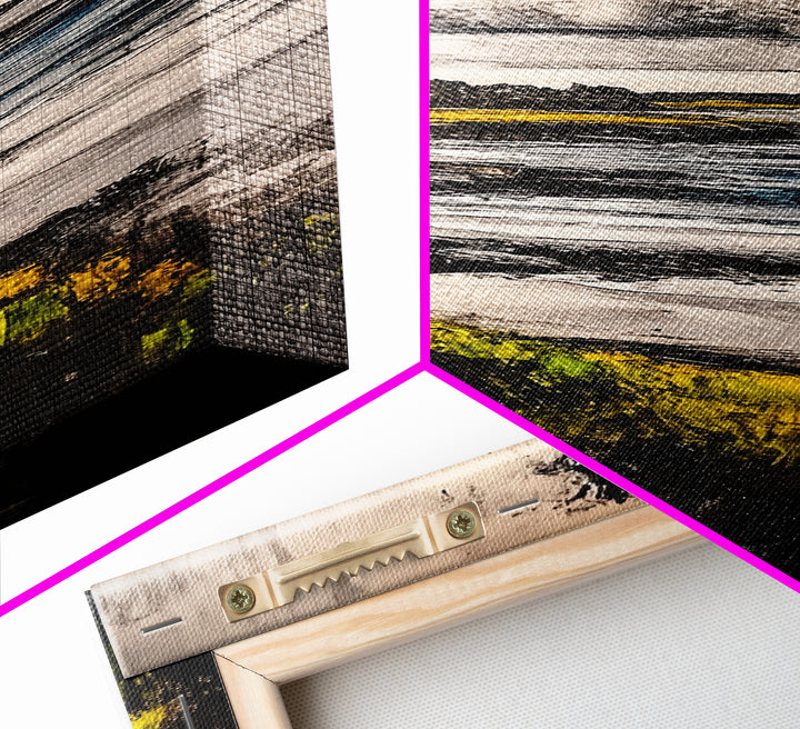 Coastal Landscape, Golden Grass, Cliffside View, Framed Canvas Print, Nature Wall Art, Ocean Inspired Decor, Rustic Home Art