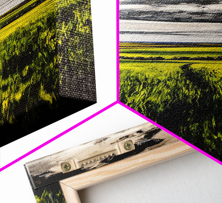 Rolling Fields, Green Landscape Painting, Farmhouse Wall Art, Nature Artwork, Rustic Home Decor, Country Living Room Art, Canvas Print