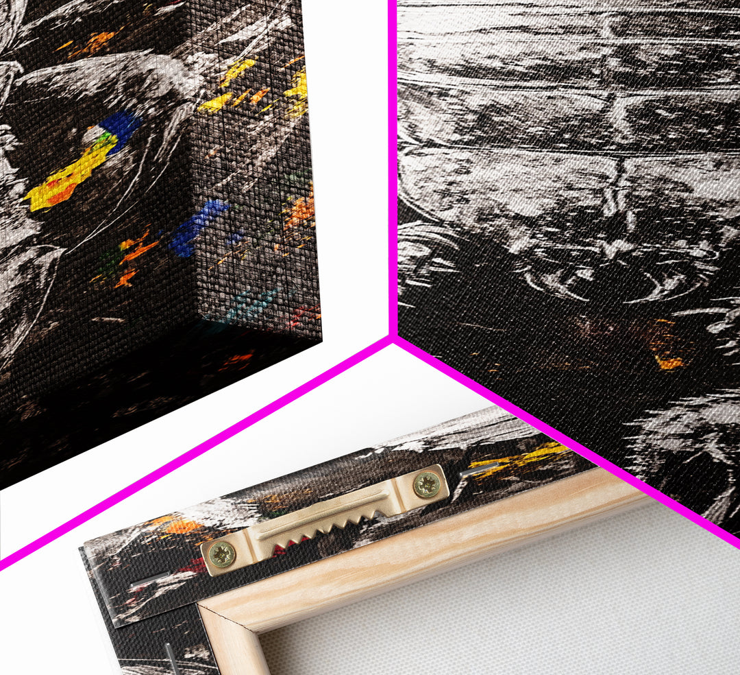 Black Scorpion, Dark Abstract Art, Edgy Wall Decor, Framed Canvas Print, Unique Gift, Gothic Art, Bold Statement Artwork