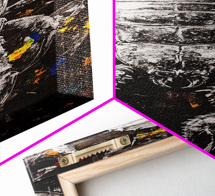 Black Scorpion, Dark Abstract Art, Edgy Wall Decor, Framed Canvas Print, Unique Gift, Gothic Art, Bold Statement Artwork