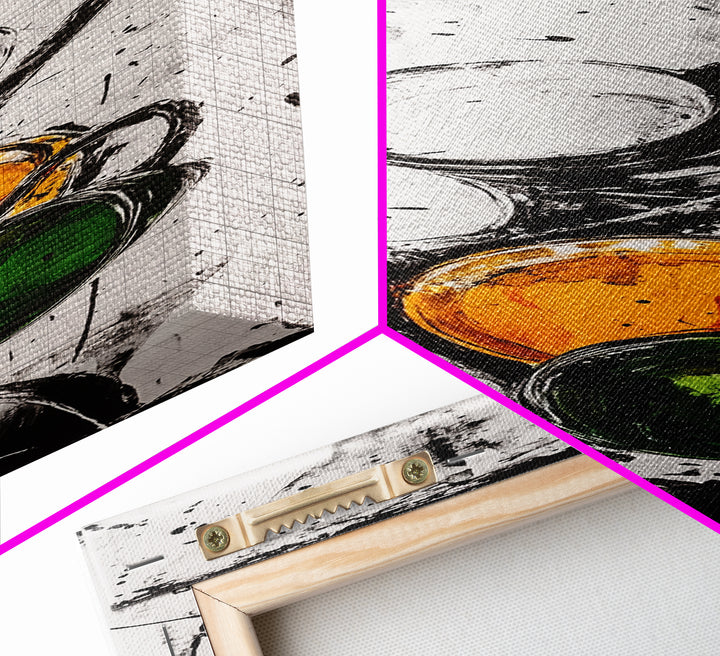 Coffee, Cups, Abstract, Canvas Print, Kitchen Wall Art, Minimalist Coffee Decor, Black and White Modern Art, Cafe Style, Chic Artwork