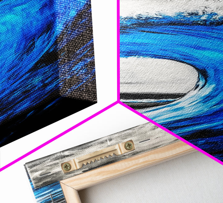 Blue Wave, Powerful Surf, Abstract Water, Canvas Print, Ocean Wall Art, Coastal Minimalist Decor, Modern Beach Home Artwork