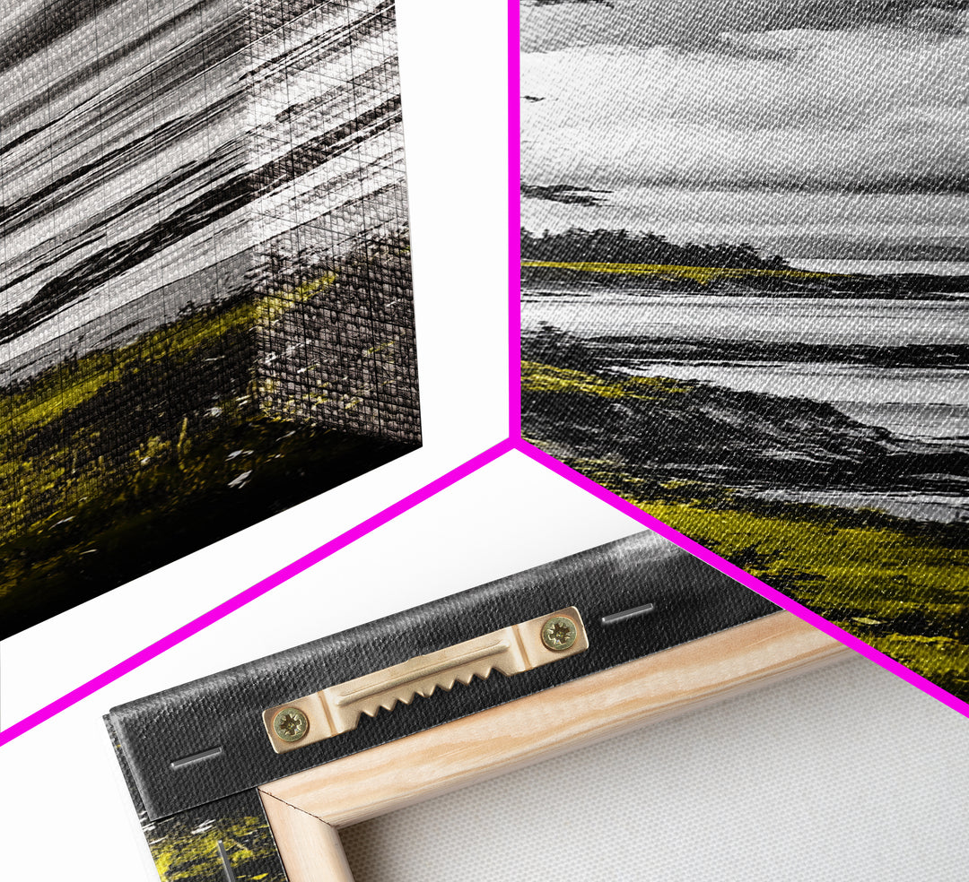 Coastal Cliff, Monochrome Art, Ocean Landscape, Canvas Print, Minimalist Art, Beach House Decor, Black and White Painting, Seaside Art