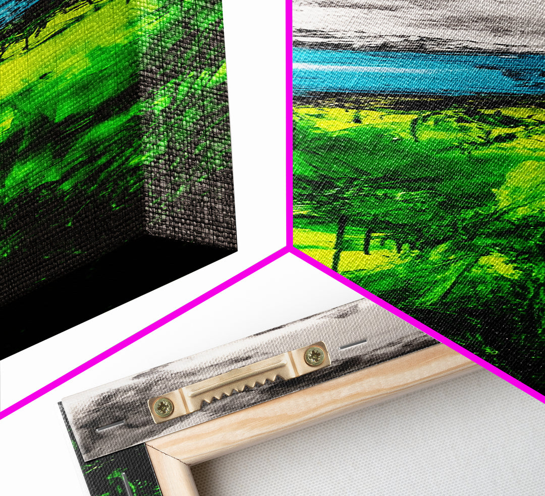 Abstract Greenery, Expressionist Art, Nature Inspired, Framed Canvas Print, Botanical Art, Contemporary Home Decor, Living Room Artwork