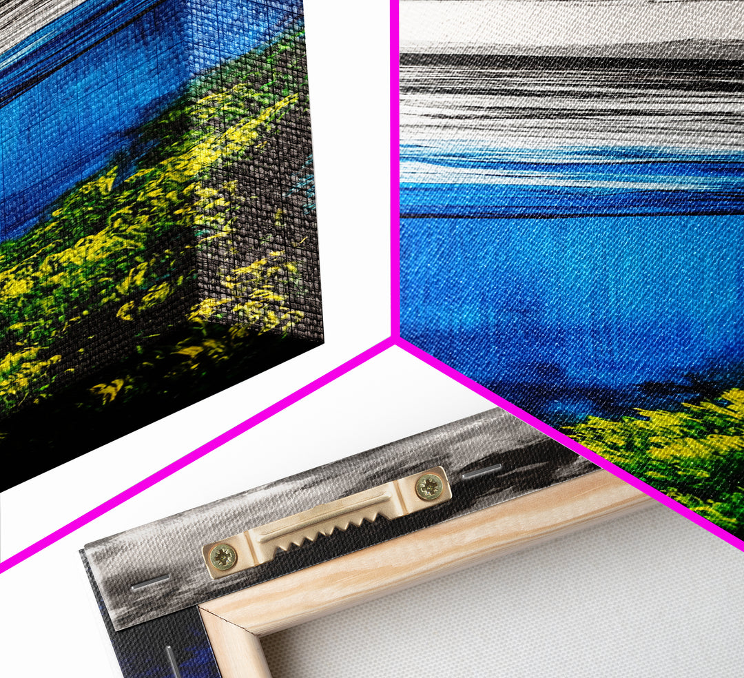 Ocean Depths, Abstract Seascape, Deep Blue, Underwater Art, Framed Canvas Print, Nautical Decor, Coastal Wall Art, Office Art
