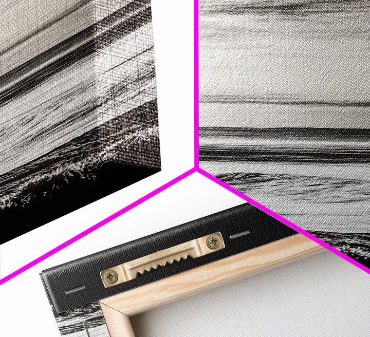 Coastal Waves, Black and White, Ocean Photography, Surf Art, Framed Canvas Print, Minimalist Decor, Beach House Wall Art