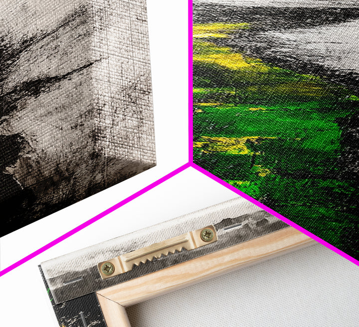 Pathway Landscape, Green and Yellow Art, Rustic Wall Art, Nature Inspired Canvas Print, Office Art, Minimalist Decor, Country Home Art