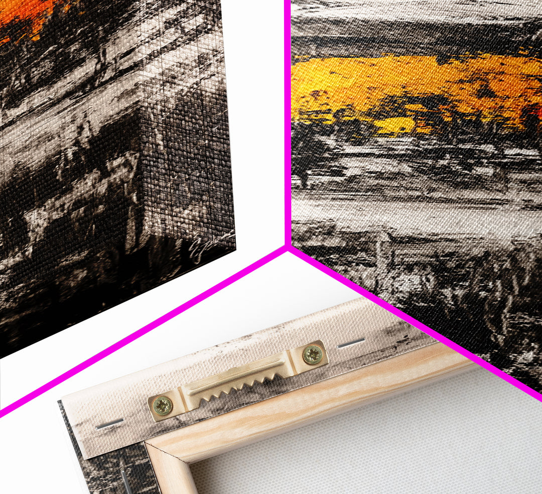 Autumn Forest, Mountain Landscape, Rustic Wall Art, Canvas Print, Fall Home Decor, Cozy Cabin Artwork, Nature Painting, Earthy Wall Accent