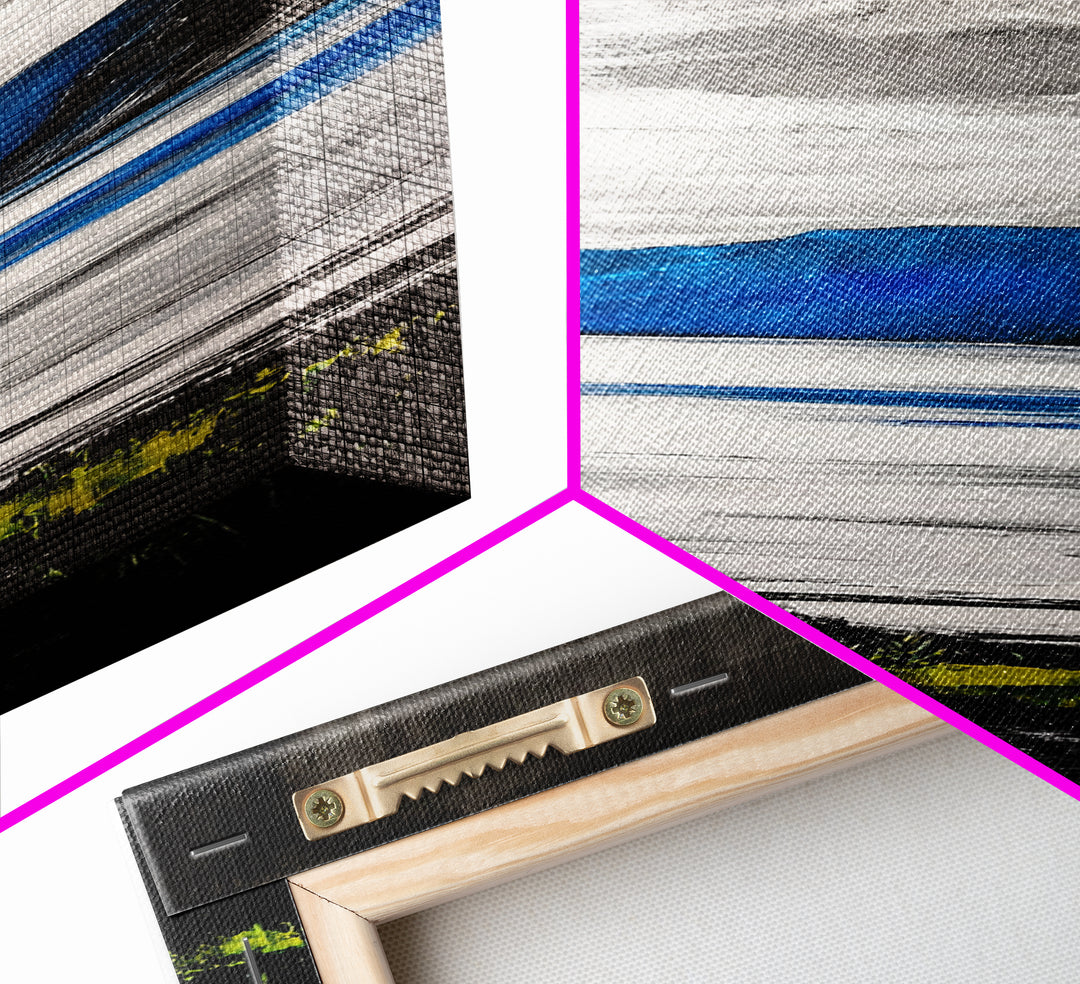 Coastal Cliffs, Ocean Landscape, Abstract Seascape, Modern Art, Canvas Print, Living Room Wall Art, Blue Gray Art, Minimalist Decor