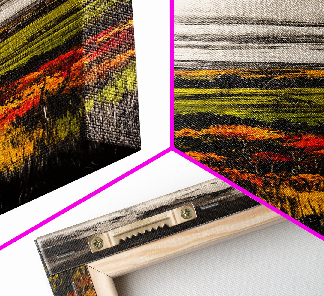 Autumn Fields, Rolling Hills, Warm Tones, Canvas Print, Rustic Landscape, Farmhouse Wall Art, Cozy Home Decor, Living Room Art