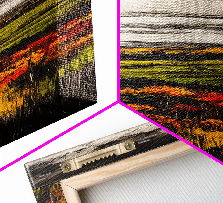 Autumn Fields, Rolling Hills, Warm Tones, Canvas Print, Rustic Landscape, Farmhouse Wall Art, Cozy Home Decor, Living Room Art