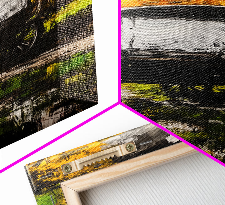 Autumn Wagon, Rustic Decor, Western Art, Framed Canvas Print, Wagon Painting, Fall Wall Art, Country Farmhouse, Living Room Wall Art