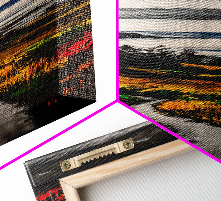 Coastal Path, Nature Landscape, Seaside Art, Framed Canvas Print, Ocean View Painting, Beach Wall Art, Blue Wall Art, Living Room Decor