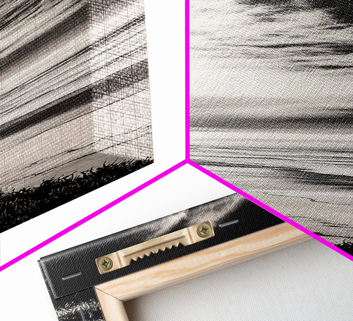 Beach Sunset, Coastal Wall Art, Seascape Painting, Ocean Waves, Framed Canvas Print, Minimalist Decor, Bedroom Wall Art, Gift Idea