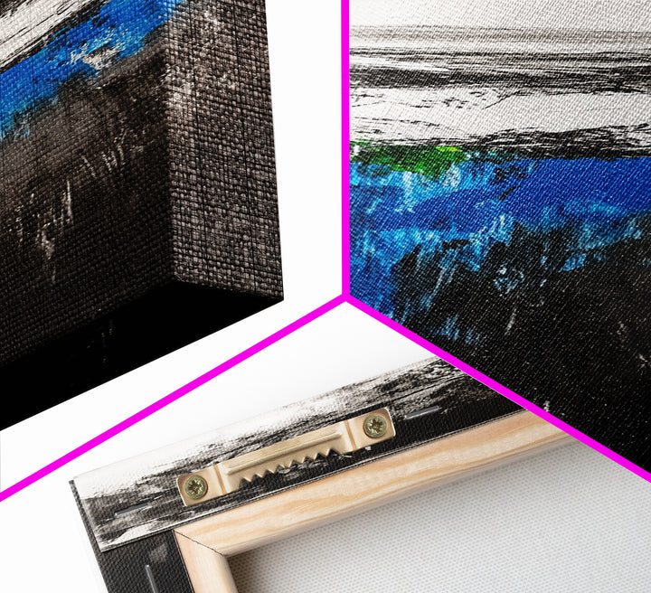 Abstract Ocean Depths, Blue Green Seascape, Modern Coastal Decor, Framed Canvas Print, Minimalist Wall Art, Bedroom Wall Hanging