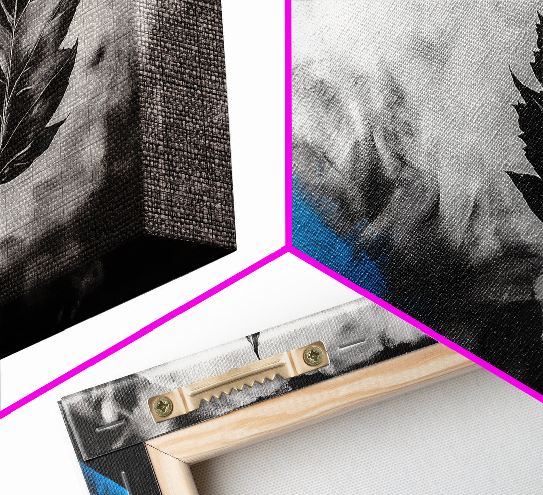 Black Leaf, Abstract Nature Art, Monochrome Wall Art, Canvas Print, Modern Minimalist Decor, Office Wall Art, Boho Art