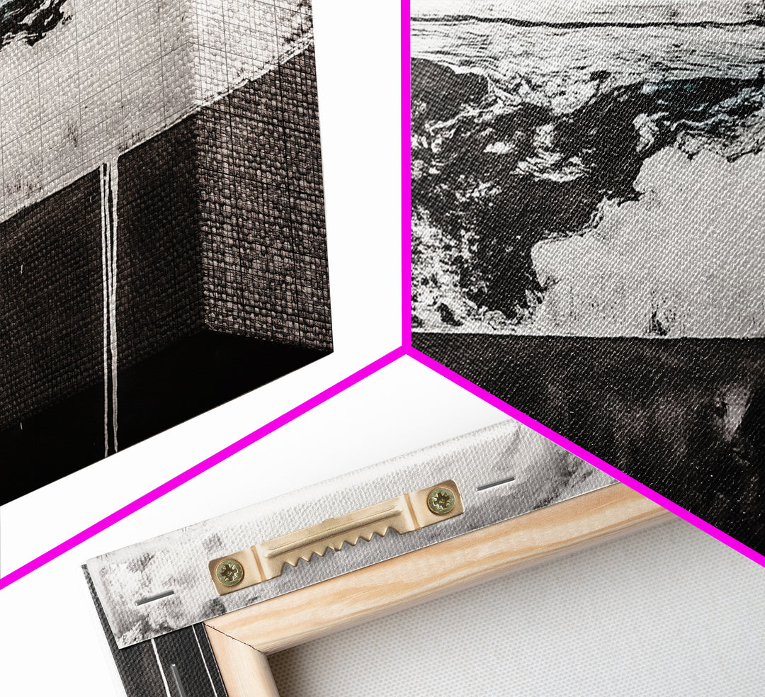 Black and White, Ocean, Waves, Minimalist, Canvas Print, Coastal Art, Nautical Decor, Bedroom Wall Art, Modern Home Decor, Fine Art Print