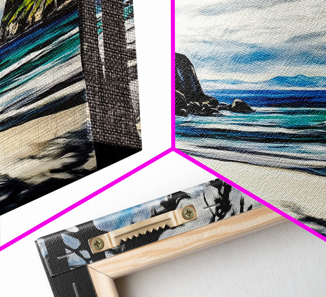 Coastal View, Ocean Cliffs, Nature Scene, Canvas Print, Beach Wall Art, Relaxing Home Decor, Nautical Theme, Large Seascape Painting