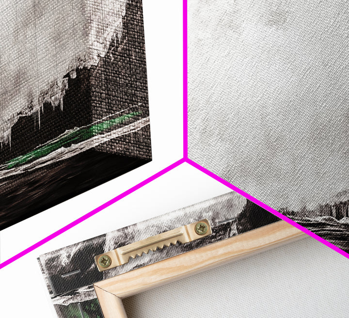 Abstract Waterfall Art, Black and White Canvas Print, Modern Wall Decor, Nature Inspired Artwork, Living Room Art, Minimalist Painting