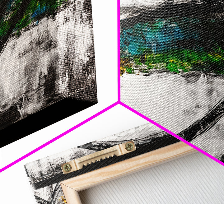 Abstract Ocean Waves, Energy, Framed Canvas Print, Modern Living Room Art, Coastal Decor, Blue Green Wall Art, Contemporary Art