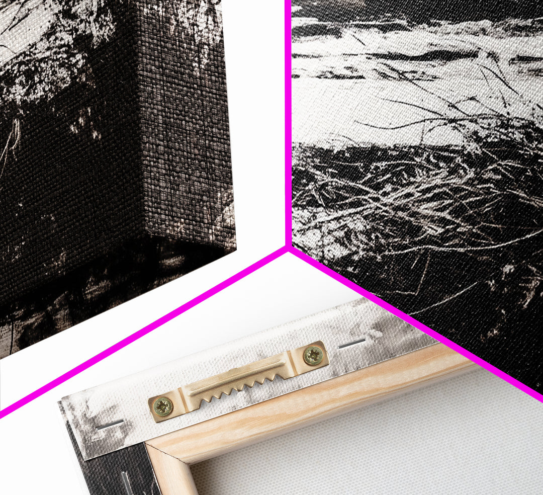 Coastal, Minimalist, Black and White, Framed Canvas Print, Ocean Sunset Wall Art, Beach House Decor, Nautical Artwork, Serene Seascape