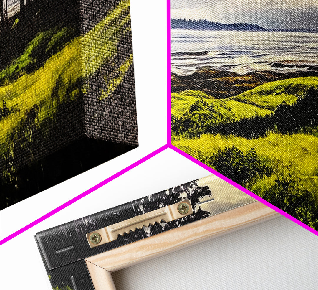 Coastal Path, Ocean View, Nature Landscape, Large Canvas Print, Beach House Painting, Framed Canvas Print, Tranquil Wall Decor