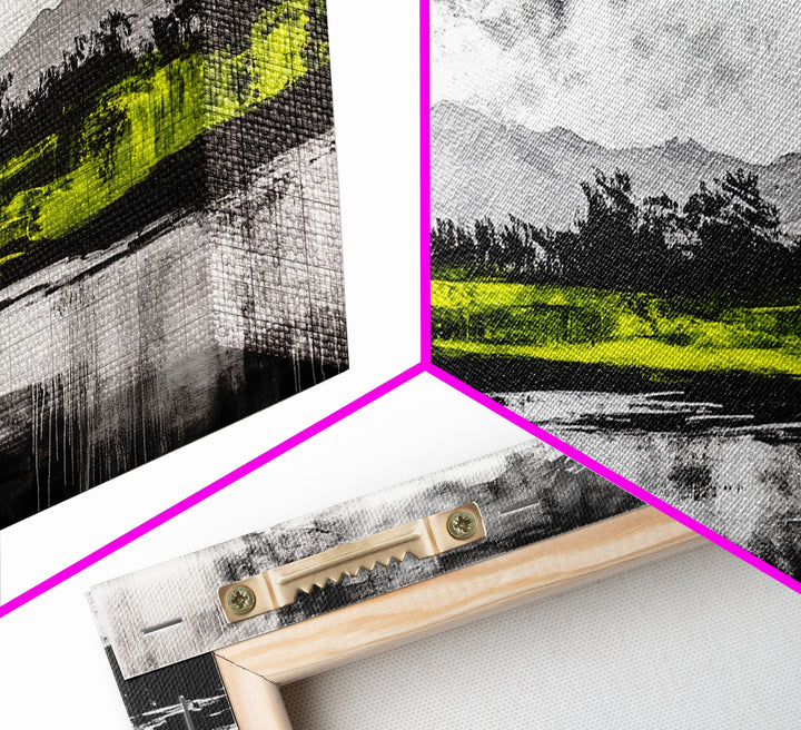 Mountain Reflection, Black and White Art, Minimalist Nature Print, Rustic Home Decor, Modern Landscape Painting, Canvas Print