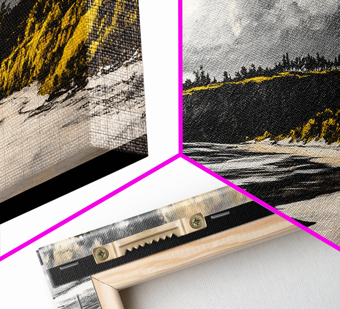 Castle Beach, Coastal Wall Art, European Landscape, Scenic Seascape, Travel Art, Historic Home Decor, Framed Canvas Print, Living Room Art