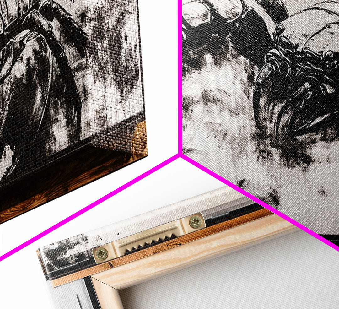 Crab Art, Black and White Coastal Decor, Nautical Wall Art, Beach House Aesthetic, Rustic Framed Canvas Print, Ocean Wildlife Art