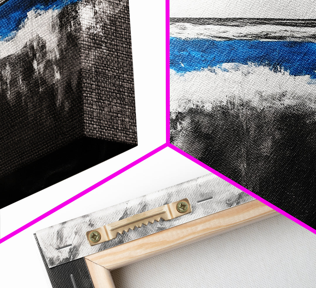 Abstract Ocean, Minimalist Seascape, Modern Coastal Wall Art, Ocean View, Nautical Home Decor, Framed Canvas Print, Beach House Art