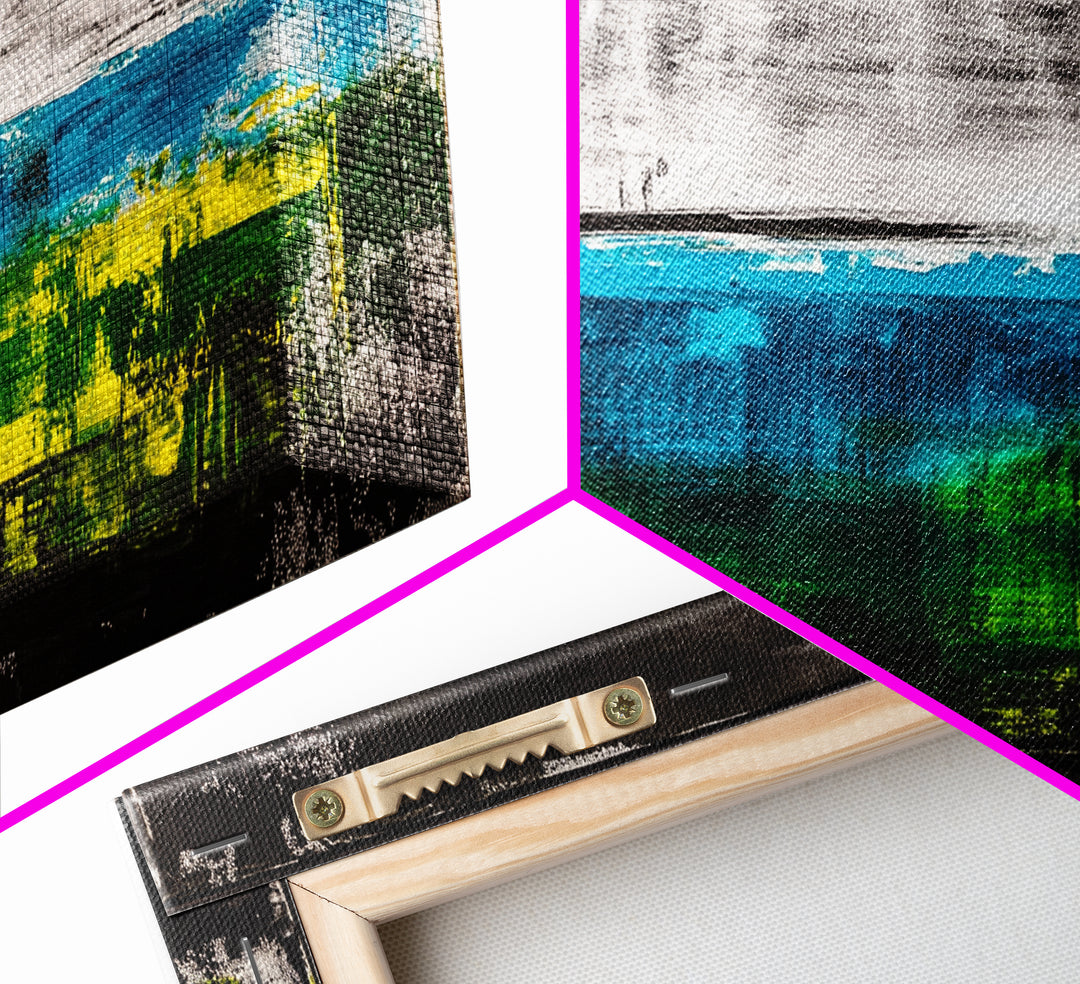 Abstract Ocean, Modern Art, Blue and Green, Coastal Canvas Print, Minimalist Waves, Contemporary Wall Art, Beach House Decor, Bold Art