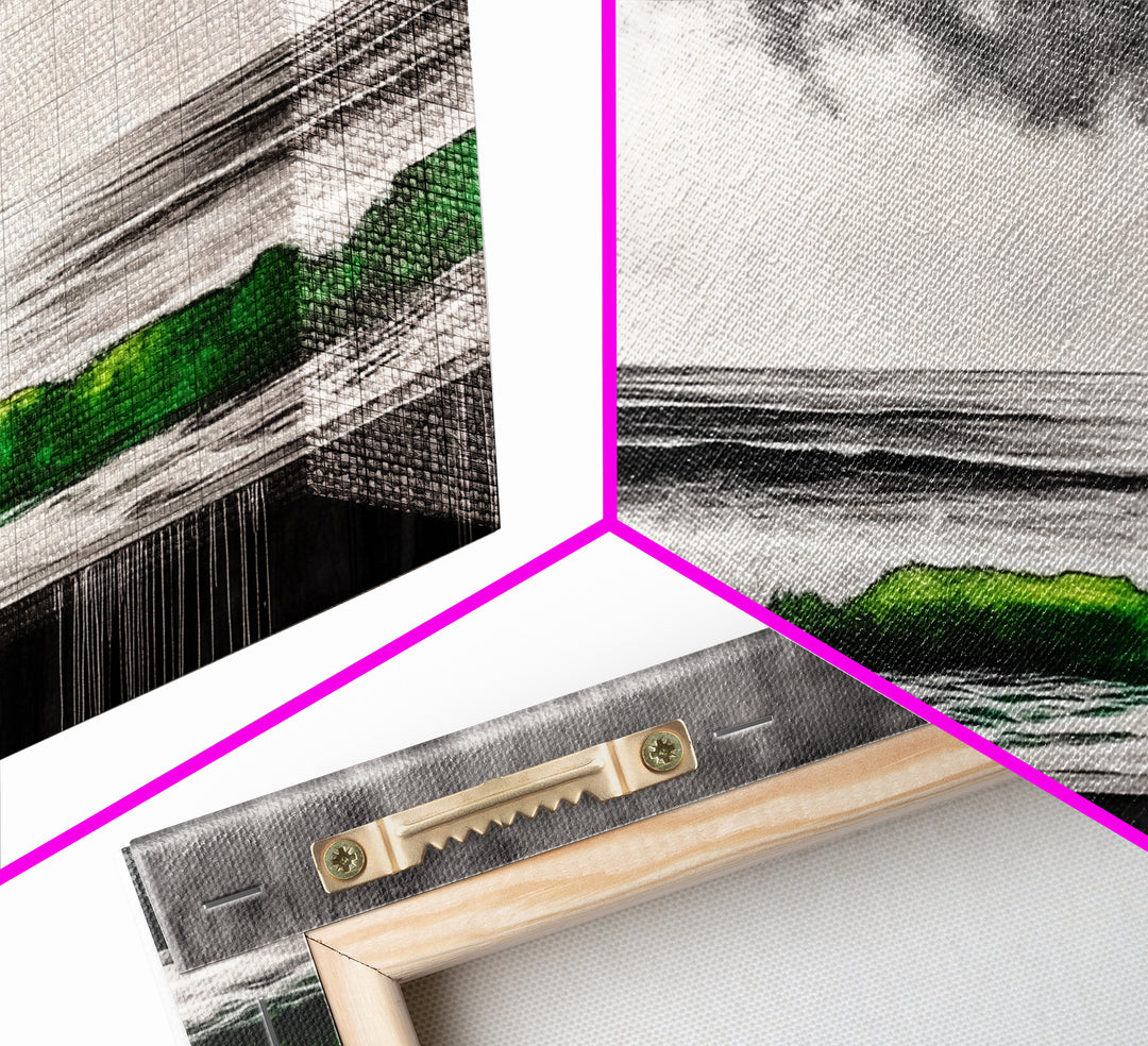 Green Wave, Stormy Ocean, Surreal Seascape, Canvas Print, Nautical Wall Art, Bathroom Wall Art, Contemporary Art Decor