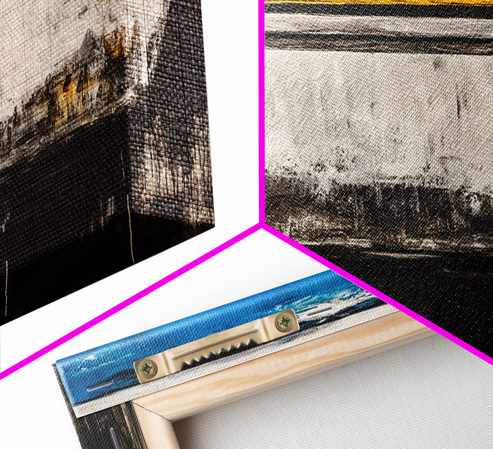 Abstract Boat, Coastal Wall Art, Nautical Decor, Large Canvas Print, Beach House Art, Modern Art, Living Room Wall Art, Blue Art