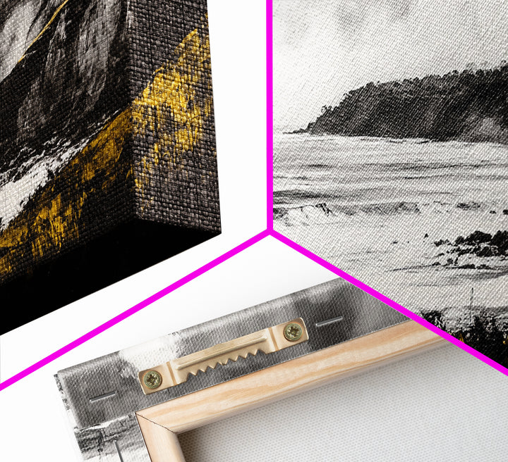 Rugged Coast, Ocean Horizon, Green Cliffs, Canvas Print, Coastal Landscape, Nautical Wall Art, Modern Home Decor, Living Room Art