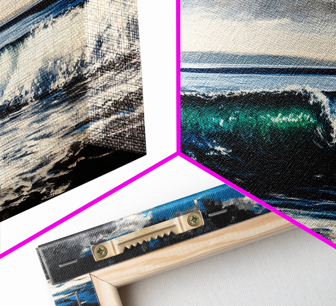 Ocean Wave, Blue Water, Seascape Painting, Canvas Print, Surf Wall Art, Beach House Decor, Coastal Living, Nautical Art, Large Wall Decor